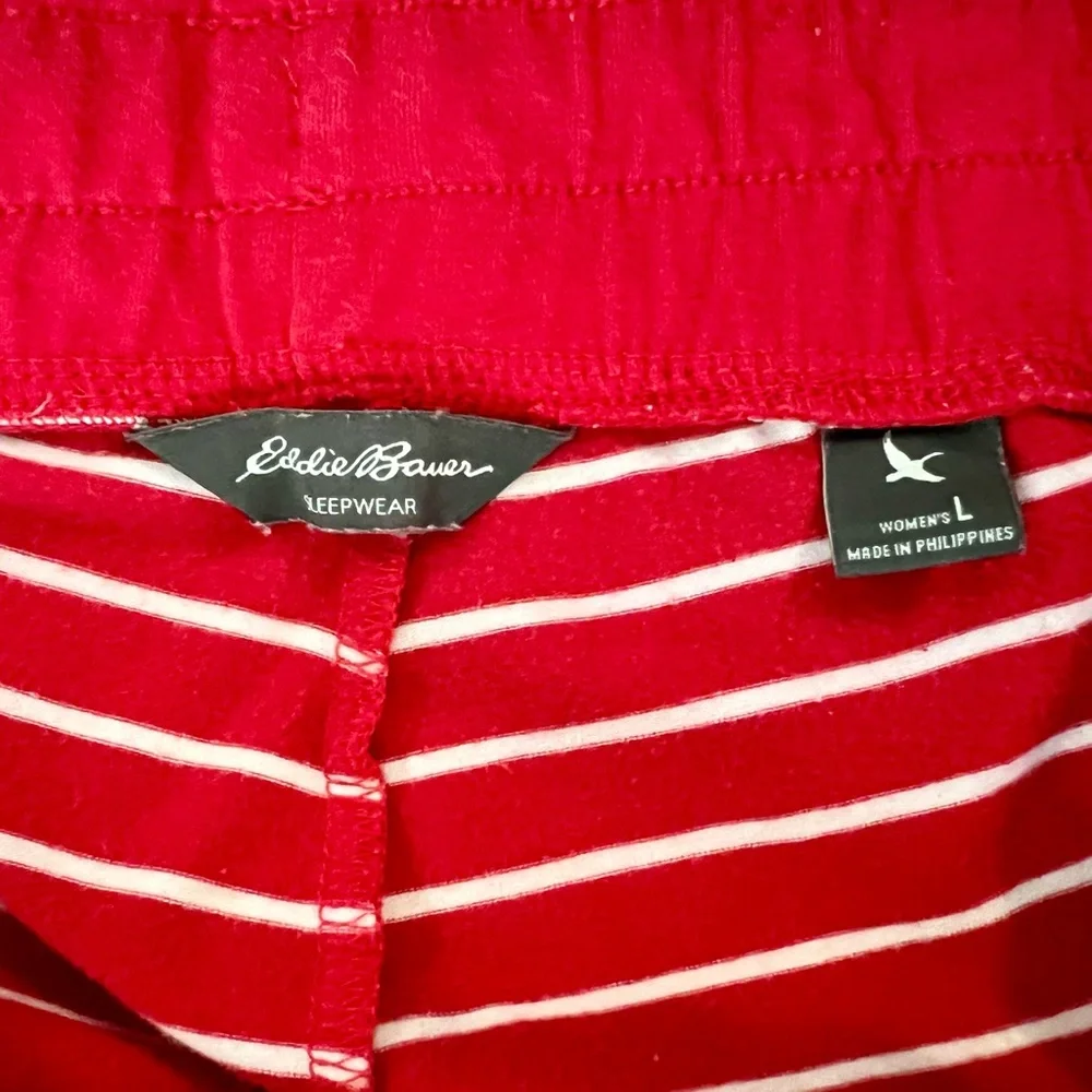EDDIE BAUER | Red and White Striped Pajama Pants (L) - Picture 2 of 5